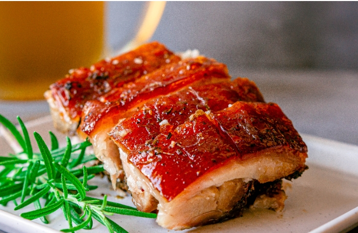 braised and roasted pork belly