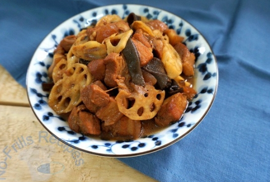 braised lotus root and pork belly