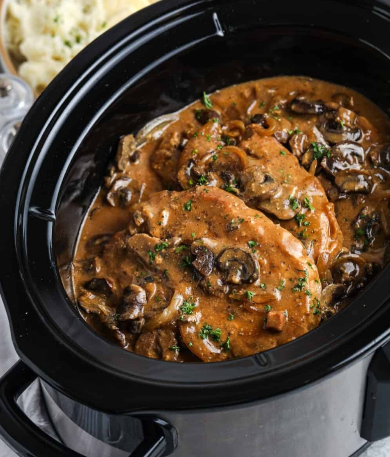 braised pork chops in crock pot