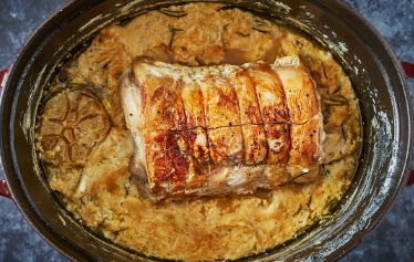 milk braised pork tenderloin