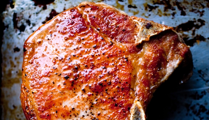 braised thick pork chops