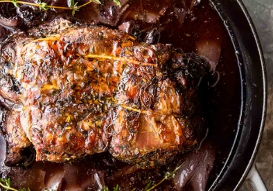 red wine braised pork loin