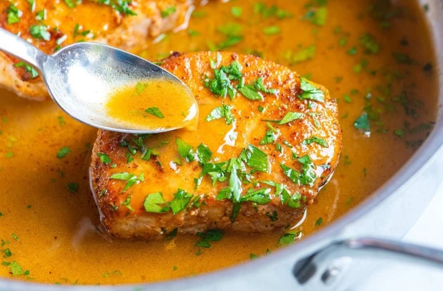 simmered pork chops