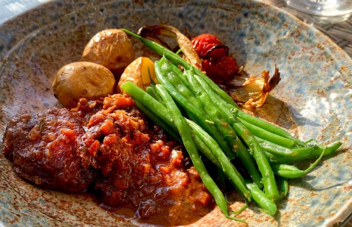 sherry braised pork cheeks