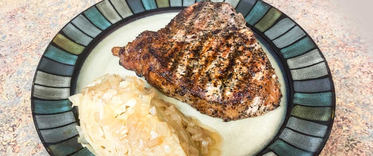 pork chops and braised cabbage